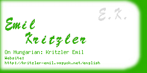 emil kritzler business card